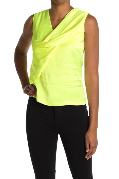 Shop Helmut Lang Satin Knot Twist Top In Neon Yell