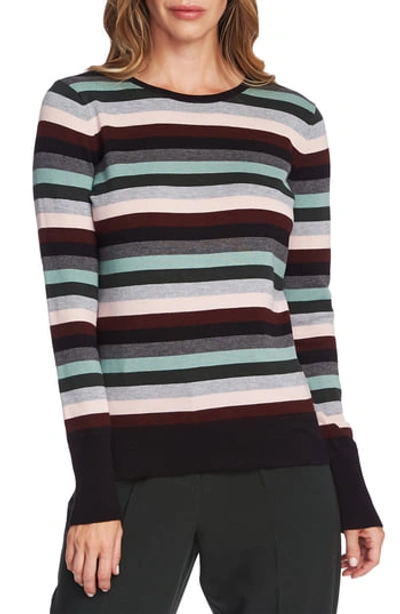Shop Vince Camuto Stripe Sweater In Rich Black