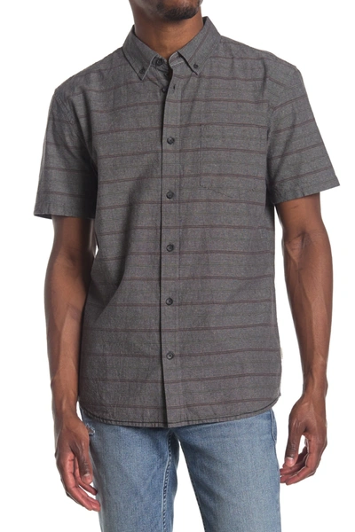 Shop Jack O'neill Inner Banks Stripe Short Sleeve Shirt In Asphalt