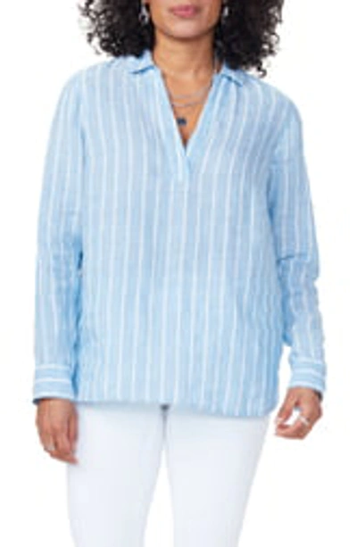 Shop Nydj Linen Tunic Top In Dream Stripe