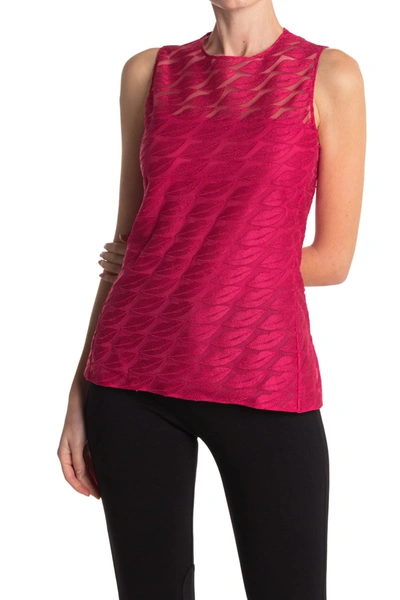 Shop Akris Embroidered Lips Sleeveless Top In 067 Pink