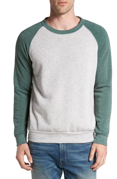 Shop Alternative 'the Champ' Trim Fit Colorblock Sweatshirt In Eco Oatmeal/ Dusty Pine