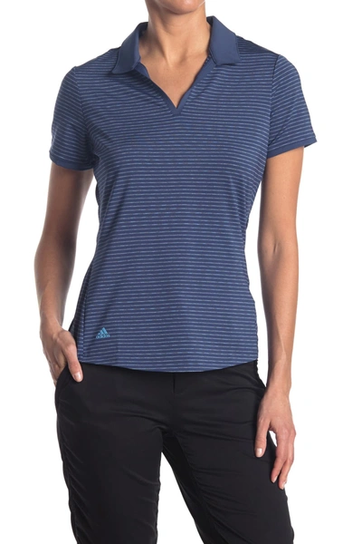 Shop Adidas Golf Ultimate 365 Space Dye Stripe Polo Shirt In Tecind