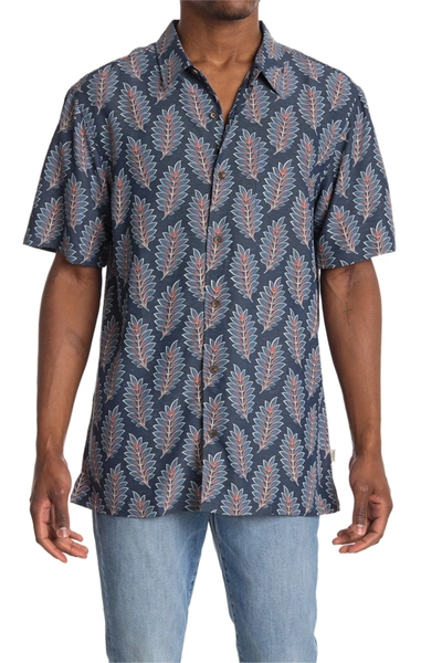 Shop Jack O'neill Ladara Leaf Printed Regular Fit Shirt In Navy