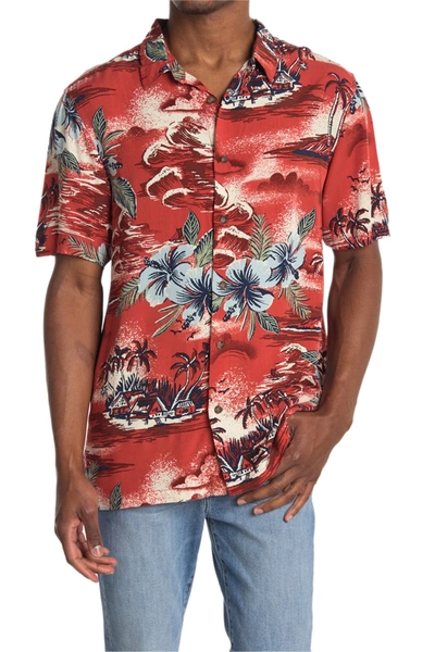 Shop Jack O'neill Cochillo Island Print Regular Fit Shirt In Sienna
