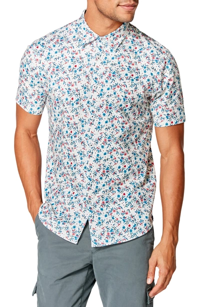 Shop Good Man Brand Flex Pro Slim Fit Print Short Sleeve Button-up Shirt In White Berry Harvest