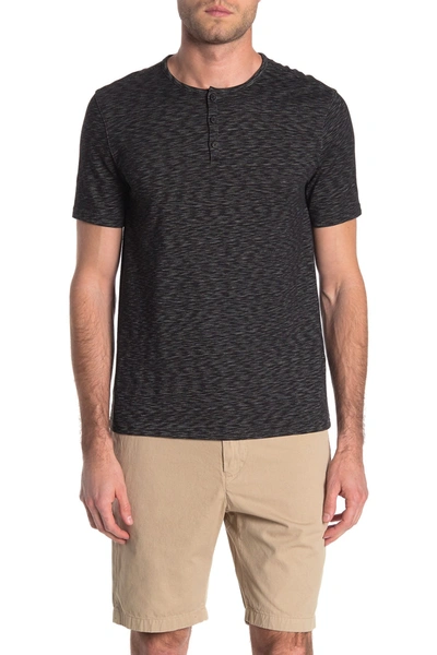 Shop John Varvatos Henley Short Sleeve T-shirt In Black