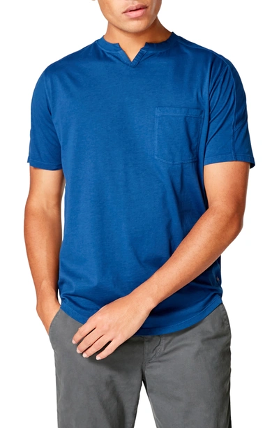 Shop Good Man Brand Split Neck Pocket T-shirt In Blue