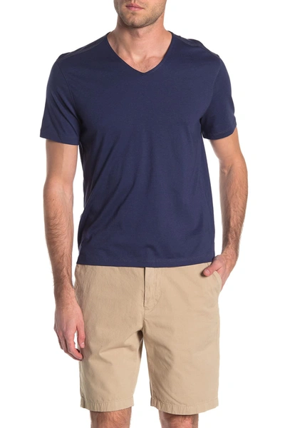 Shop John Varvatos Short Sleeve V-neck T-shirt In Ink Blue