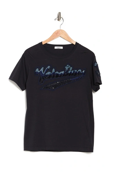 Shop Valentino Graphic T-shirt In Dark Marine