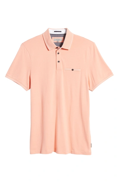 Shop Ted Baker Tortila Knit Polo In Coral
