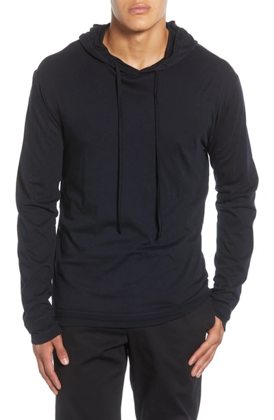 Shop Vince Double Layer Drawstring Hoodie In New Coastal