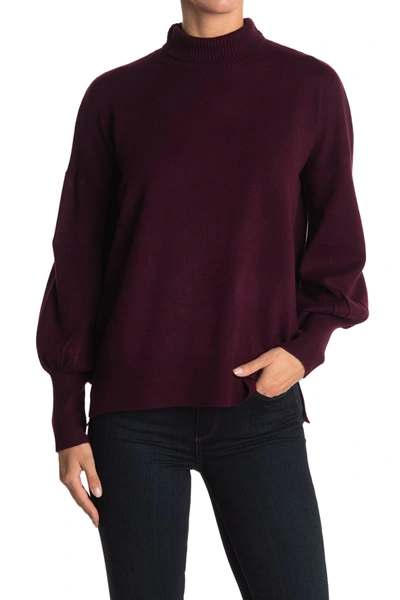 Shop French Connection Turtleneck Balloon Sleeve Sweater In Evening Wi