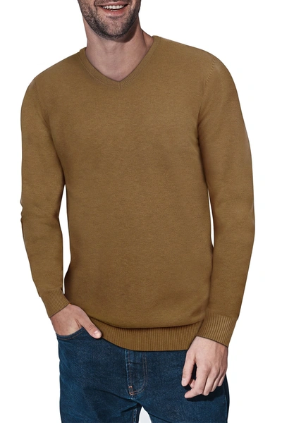 Shop X-ray Xray V-neck Rib Knit Sweater In Copper