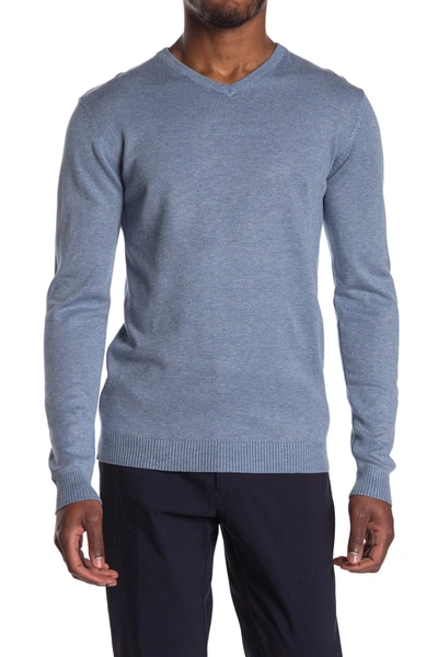 X-ray V-neck Rib Knit Sweater In Heather Slate