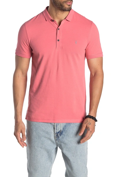 Shop Allsaints Reform Slim Fit Polo Shirt In Havana Pink