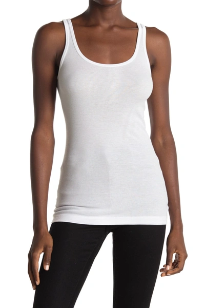 Vince Linen Scoop-neck Tank In White