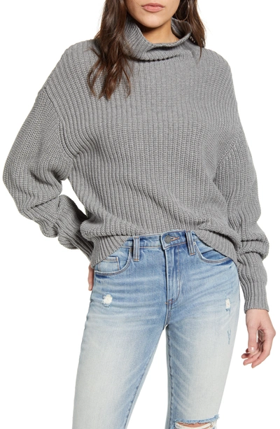 Shop French Connection Millie Mozart Knit Turtleneck Sweater In Grey Mel