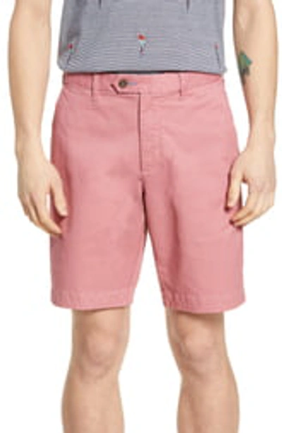 Shop Ted Baker Selshor Slim Chino Shorts In Xmid Pink