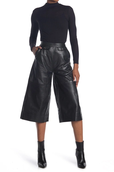 Shop Current Elliott The Colette Leather Culottes In Black