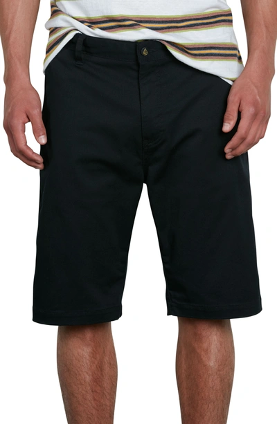 Shop Volcom Monty Stretch Shorts In Black