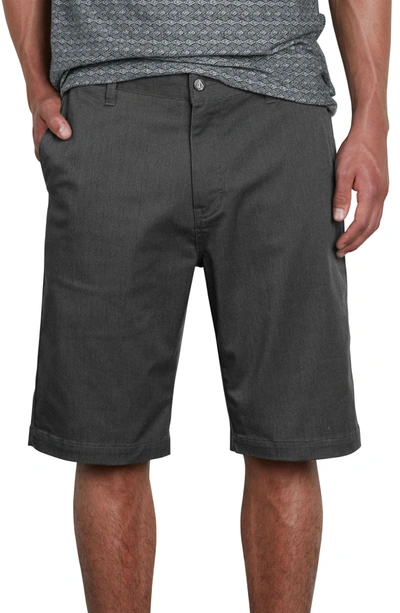 Shop Volcom Monty Stretch Shorts In Charcoal Heather