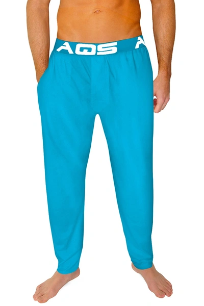 Shop Aqs Slim Fit Lounge Pants In Light Blue