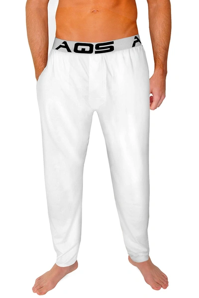 Shop Aqs Slim Fit Lounge Pants In White
