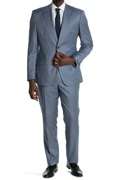 Shop Reiss Friulano Airforce Blue Sharkskin Single Button 2-piece Suit