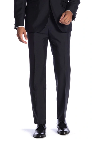 Savile Row Co New Heathrow Black Modern Fit Tuxedo Pants In Black