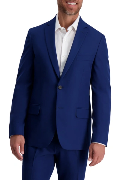 Shop Louis Raphael Skinny Fit Stretch Gabardine Solid Jacket In Blue
