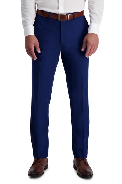 Shop Louis Raphael Skinny Fit Stretch Gabardine Solid Pants In Blue