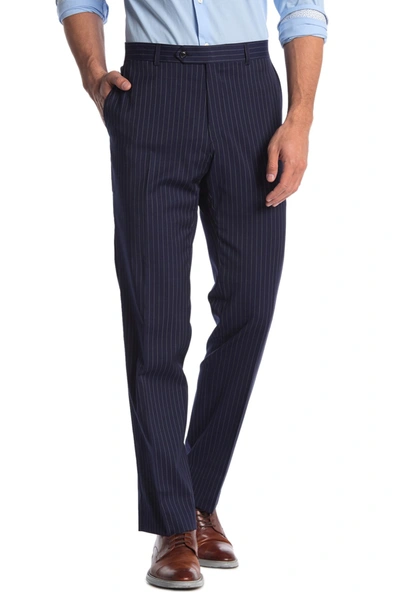 Shop Tommy Hilfiger Slim Fit Pinstripe Wool Blend Suit Seperate Pants In Navy/white
