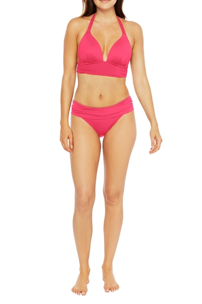 Shop La Blanca Swimwear Goddess Banded Halter Bikini Top In Pink