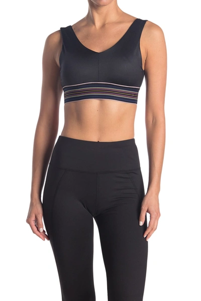 Shop Splendid Rainbow Band Sports Bra In Black