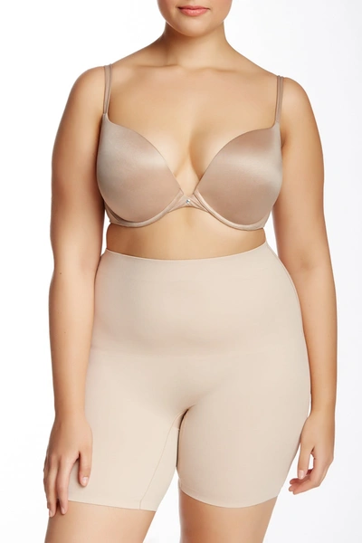 Shop Skinnygirl Smoothers & Shapers Laser Cut Mid Thigh Shaper In Tan