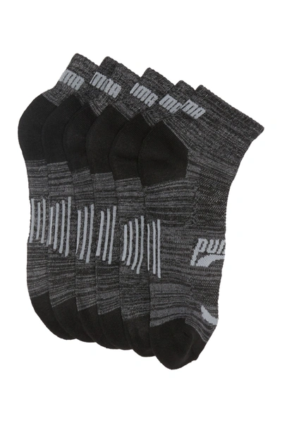 Shop Puma Half Terry Quarter Crew Socks In Black Grey
