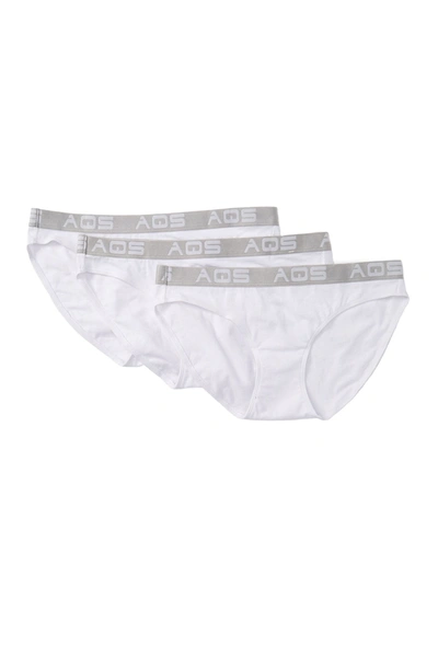 Shop Aqs Stretch Cotton Bikini In White/white/white
