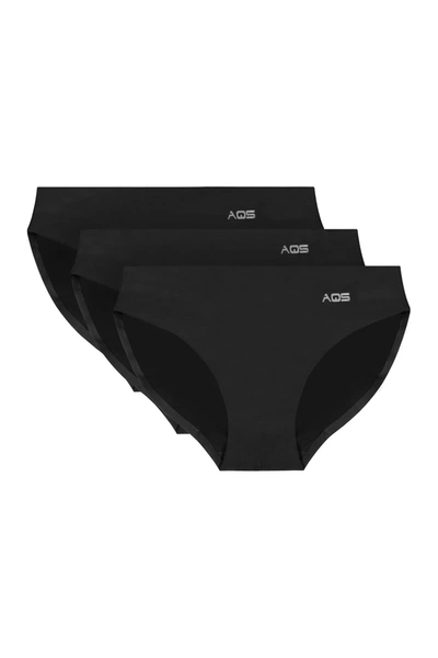 Shop Aqs Seamless Bikini Cut Panties In Black