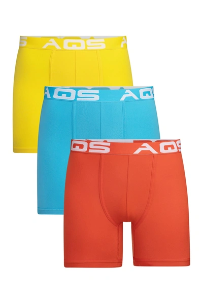 Shop Aqs Classic Fit Boxer Briefs In Orange/light Blue/yellow
