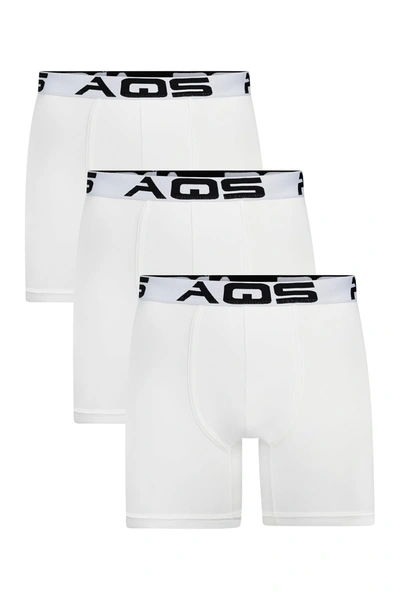 Shop Aqs Classic Fit Boxer Briefs In White/white/white