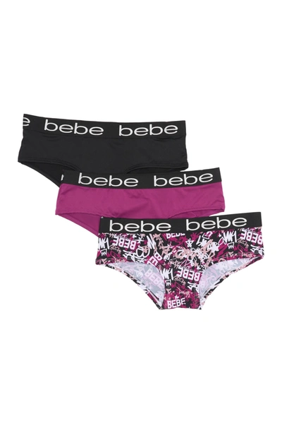 Shop Bebe Microfiber Bikini Panties In Black