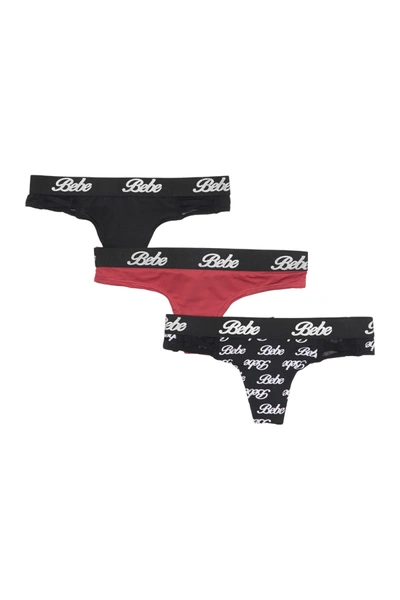 Shop Bebe Logo Microfiber Bikini Panties In Black