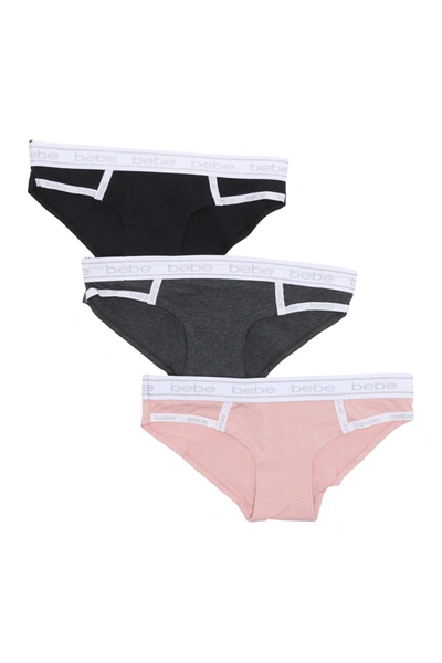 Shop Bebe Stretch Cotton Bikini Panties In Petal Heat