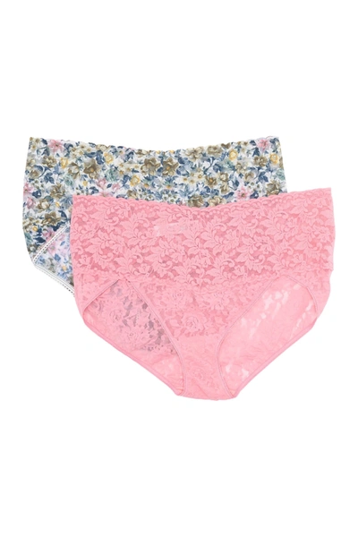 Shop Hanky Panky Bikini Cut Panties In Vintage Blossom/pink