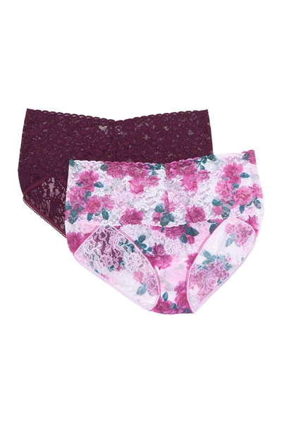 Shop Hanky Panky Bikini Cut Panties In Kensington Rose/dark