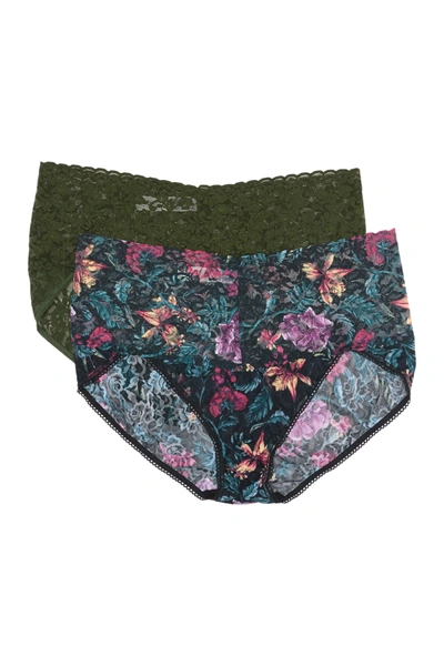 Shop Hanky Panky Bikini Cut Panties In Moody Blooms/woodlan