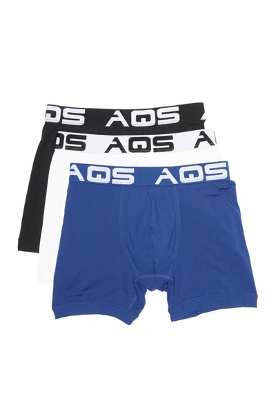 Shop Aqs Classic Boxer Briefs In White/black/blue