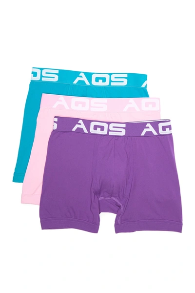 Shop Aqs Classic Boxer Briefs In Dark Purple/turquoise/pink