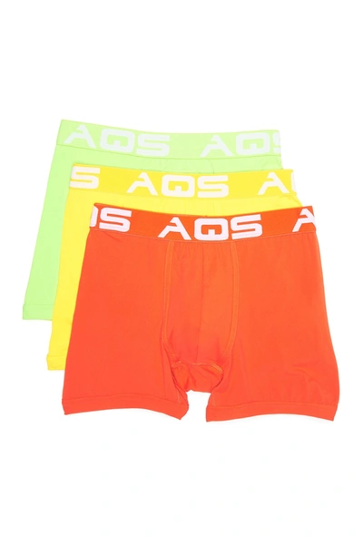 Shop Aqs Classic Boxer Briefs In Orange/yellow/lime Green